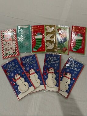 Holiday Assorted Christmas Gift Card Holders - Blue, Red, Green, Gold, White